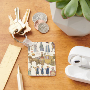 Assepoester,  Victoriaans papierdolfijnspeelgoed Sleutelhanger