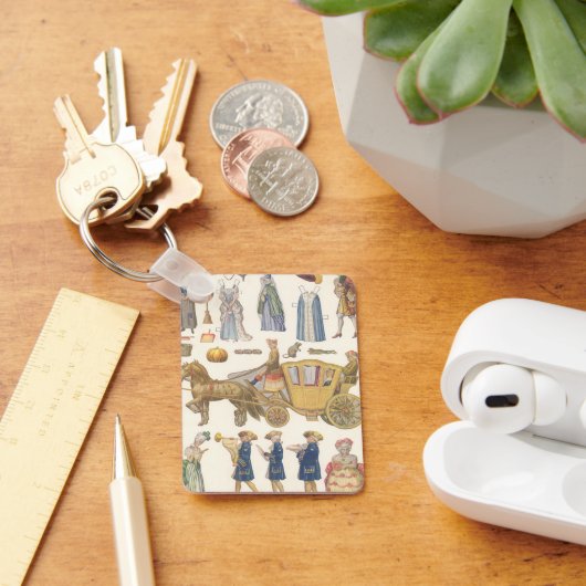 Assepoester,  Victoriaans papierdolfijnspeelgoed Sleutelhanger (Bureau)