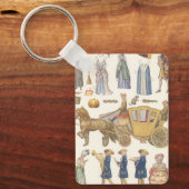 Assepoester,  Victoriaans papierdolfijnspeelgoed Sleutelhanger (Voorkant)