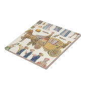 Assepoester,  Victoriaans papierdolfijnspeelgoed Tegeltje (Zijkant)