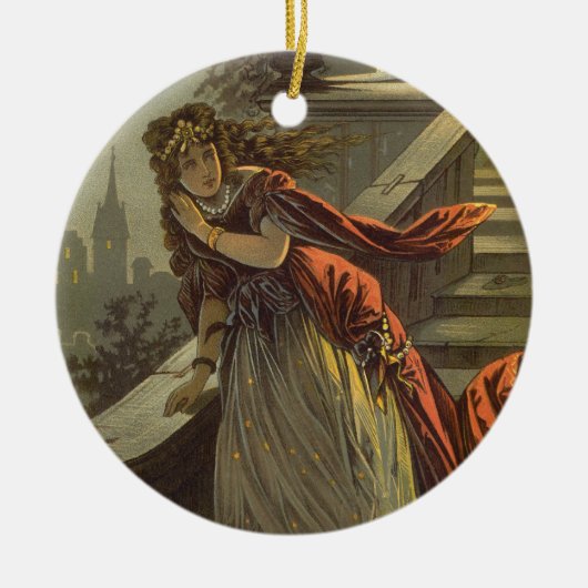  Assepoester, Victoriaans vliegdekwalvissen Keramisch Ornament (Voorkant)