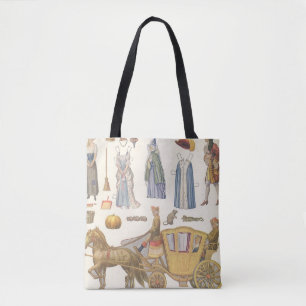 Assepoester, Vintage Victoriaanse papieren poppens Tote Bag