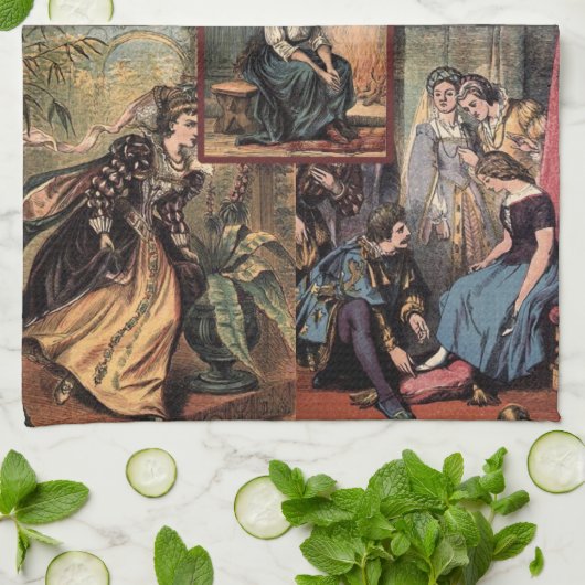  Assepoester voor kerstmis Theedoek (Gevouwen)