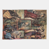  Assepoester voor kerstmis Theedoek (Horizontaal)