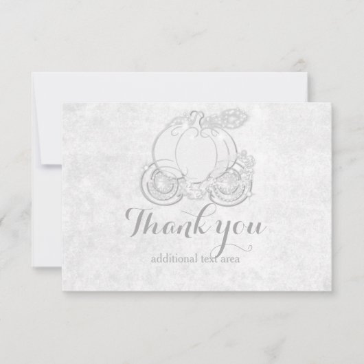 Assepoester Witte Zilveren Prinsessenkoets Kaart (Voorkant)