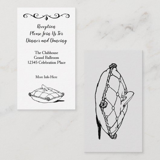  Assepoester Zwart Wit Receptie Kaart (Voorkant / Achterkant)