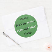 Assertive I CAN quote groen Ronde Sticker (Envelop)