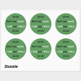 Assertive I CAN quote groen Ronde Sticker