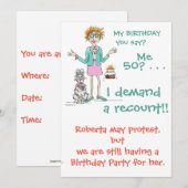 Assertive Woman eist een Recount cartoon van 50 yr Kaart (Voorkant / Achterkant)
