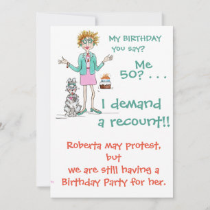 Assertive Woman eist een Recount cartoon van 50 yr Kaart