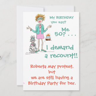 Assertive Woman eist een Recount cartoon van 50 yr Kaart