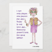 Assertive Woman Stern Lecture schilderde karikatuu Feestdagenkaart (Voorkant / Achterkant)