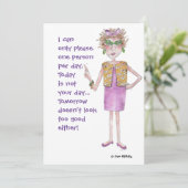 Assertive Woman Stern Lecture schilderde karikatuu Feestdagenkaart (Staand voorkant)