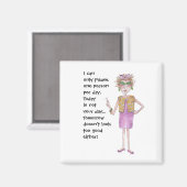 Assertive Woman Stern Lecture schilderde karikatuu Magneet (Voorkant / Achterkant)