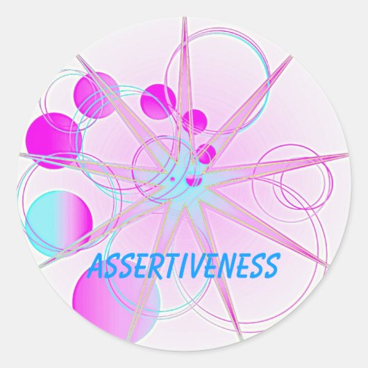 Assertiviteit (Virtue sticker) Ronde Sticker (Voorkant)
