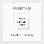 Asset ID Logo | Eigendom van Bedrijfslabel Labels (Design 1)