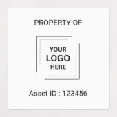 Asset ID Logo | Eigendom van Bedrijfslabel Labels (Design 2)
