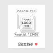 Asset ID Logo | Eigendom van Bedrijfsstick Sticker (Vel)