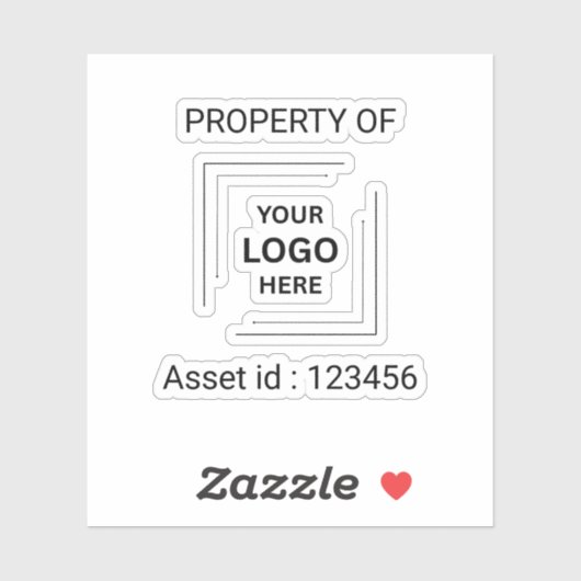 Asset-ID-Logo | Eigendom van Company Business Stic Sticker (Vel)