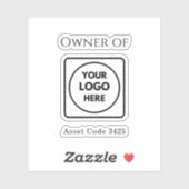 Asset-ID-Logo | Eigendom van het bedrijfslabel Sticker (Vel)