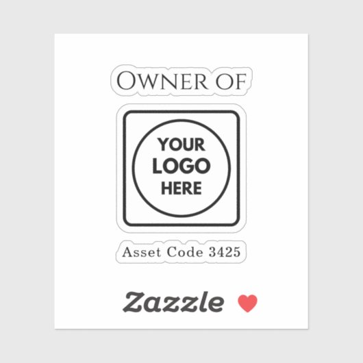 Asset-ID-Logo | Eigendom van het bedrijfslabel Sticker (Vel)