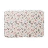 Asset Leaves Grey Taupe Blauw Roze Crème RPT PTN Badmat (Voorkant)
