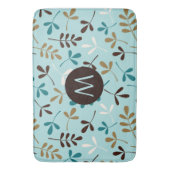 Asset Leaves Teals CRM Goud Bruin PTN (gepersonali Badmat (Voorkant Verticaal)