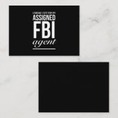 Assigned FBI agent funny quotes white Visitekaartje (Voorkant / Achterkant)