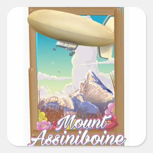 Assiniboine Blimp-poster Vierkante Sticker (Voorkant)
