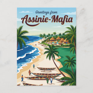 Assinie-Mafia Beach Ivoorkust Briefkaart