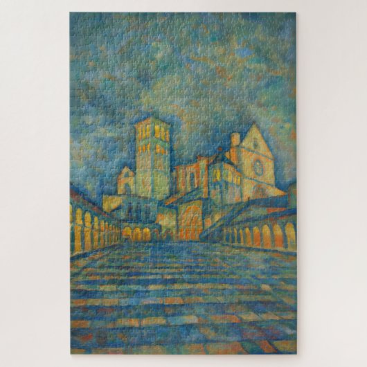 Assisi Basiliek Cezanne Stijl Kunst Puzzel (Verticaal)