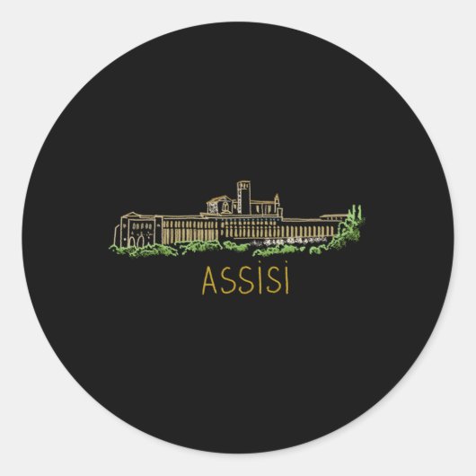 Assisi City voor Italië Ronde Sticker (Voorkant)