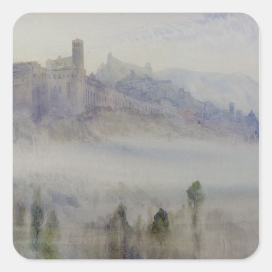 Assisi, Early Morning Vierkante Sticker (Voorkant)