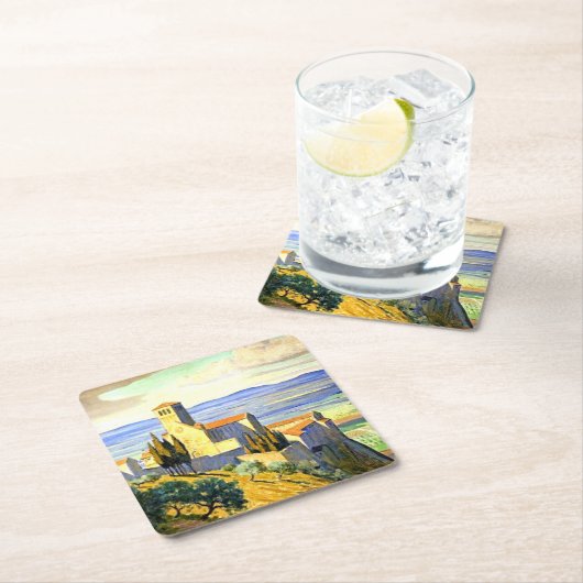 Assisi, Italië - fijn kunstschilderij, Kartonnen Onderzetters (Insitu)