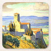 Assisi, Italië - fijn kunstschilderij, Kartonnen Onderzetters (Voorkant)