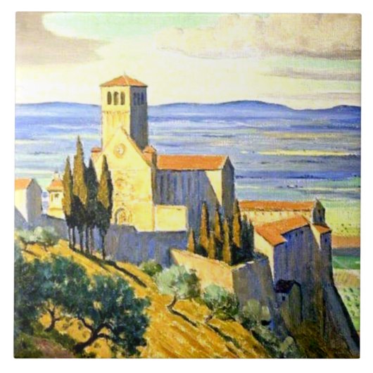 Assisi, Italië - fijn kunstschilderij Tegeltje (Voorkant)