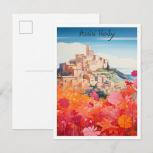Assisi Italië Reizen Stad Esthetiek Briefkaart
