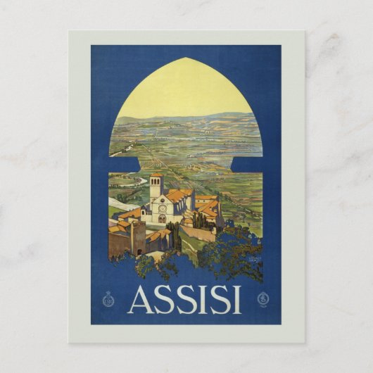  Assisi Italië Retro Italiaans Reizen Briefkaart (Voorkant)