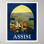 ASSISI ITALIË VINTAGE POSTER (Voorkant)