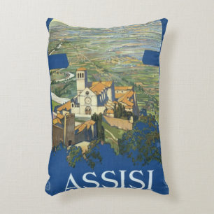 Assisi Italië Vintage Reis Kunst Francesco Basilie Accent Kussen