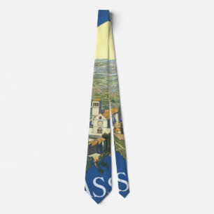 Assisi Italië Vintage Reis Kunst Francesco Basilie Stropdas
