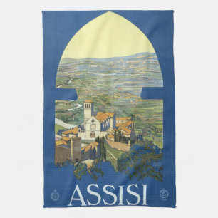 Assisi Italië Vintage Reis Kunst Francesco Basilie Theedoek