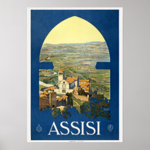 Assisi Italië Vintage Reisposter Poster