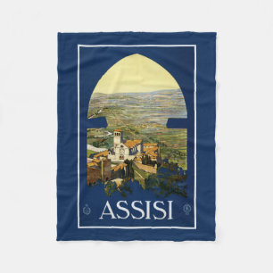 Assisi Italië vintage reizen fleece deken