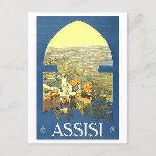 Assisi Italië Vintage Travel Poster Briefkaart