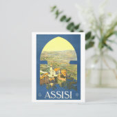 Assisi Italië Vintage Travel Poster Briefkaart (Staand voorkant)