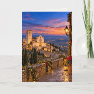 Assisi Italië Witte Kerstmis Feestdagen Kaart