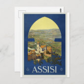 Assisi Italy Vintage Travel Briefkaart (Voorkant / Achterkant)