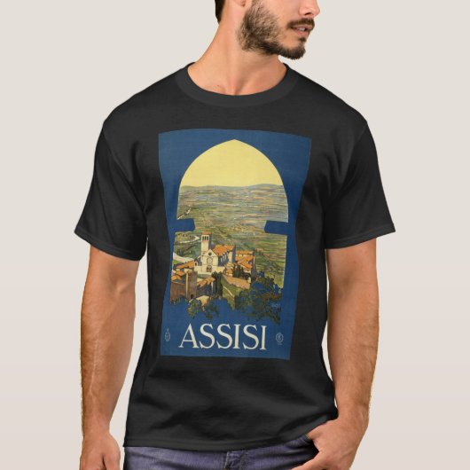 Assisi Travel Poster T-shirt (Voorkant)