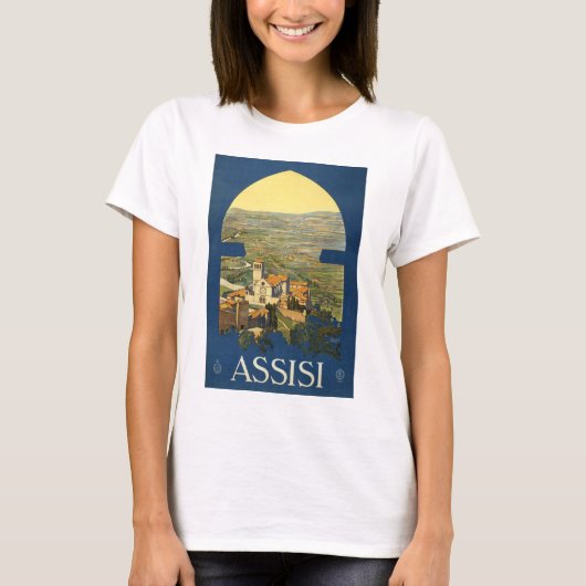 Assisi Travel Poster T-shirt (Voorkant)